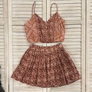 Floral Brown Skirt